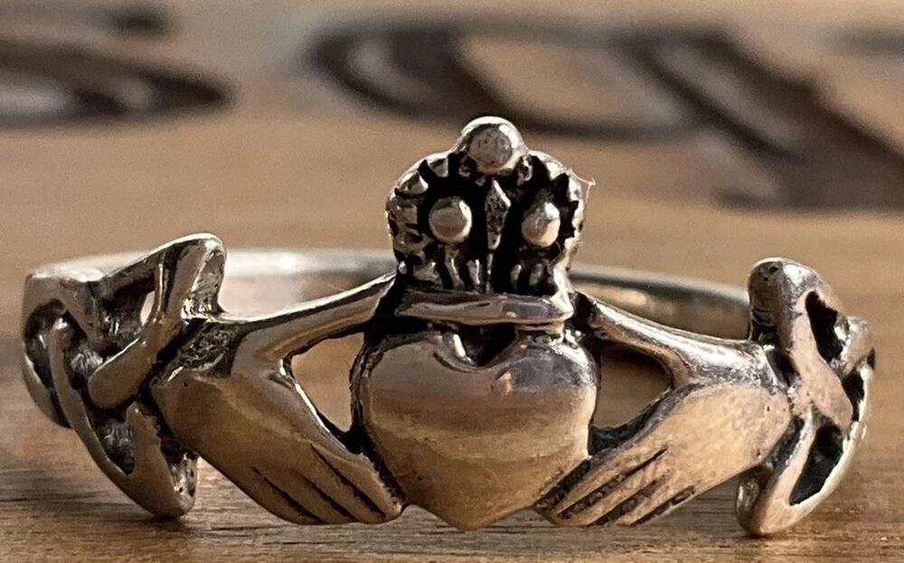 Sterling Silver Irish Claddagh Ring Love Loyalty Friendship Ring Size 10